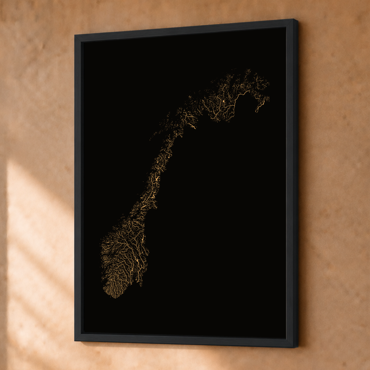 Beautiful Rivers — Noruega — Cobre, Fine art emoldurado · 30 × 40 cm, Preto · Sem margem