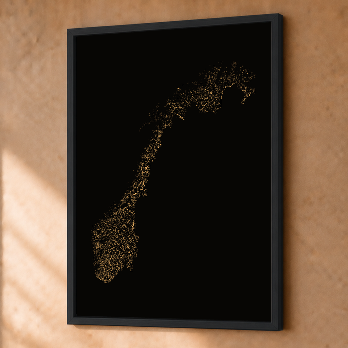 Beautiful Rivers — Noruega — Cobre, Fine art emoldurado · 45 × 60 cm, Preto · Sem margem