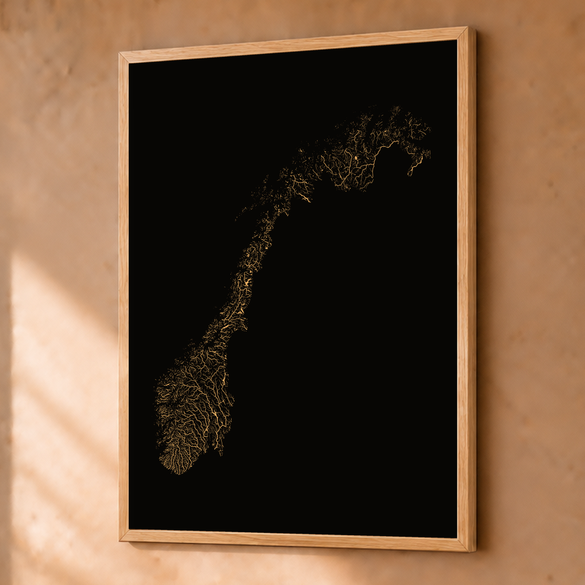 Beautiful Rivers — Noruega — Cobre, Fine art emoldurado · 45 × 60 cm, Natural · Sem margem