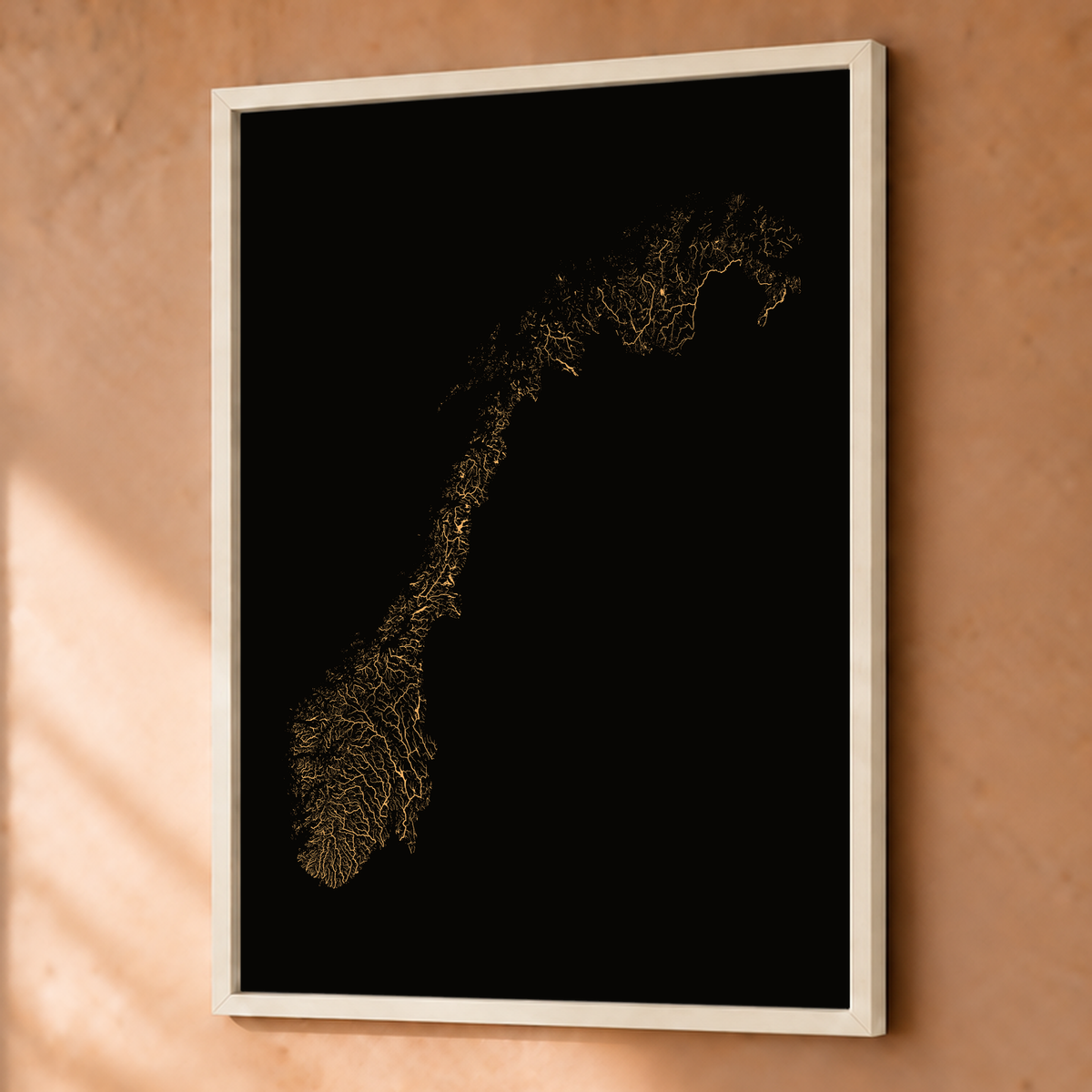 Beautiful Rivers — Noruega — Cobre, Fine art emoldurado · 45 × 60 cm, Branco · Sem margem