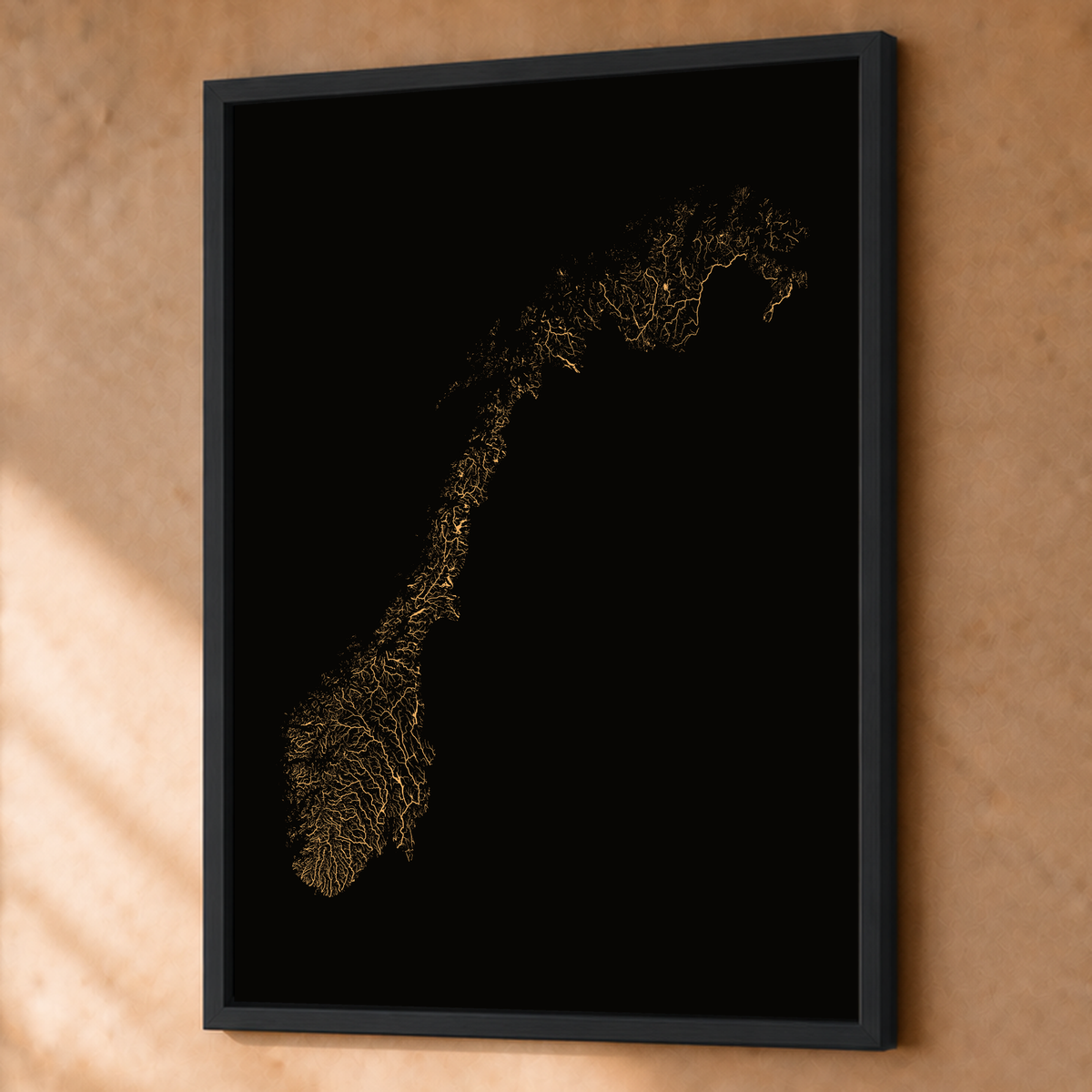 Beautiful Rivers — Noruega — Cobre, Fine art emoldurado · 60 × 80 cm, Preto · Sem margem