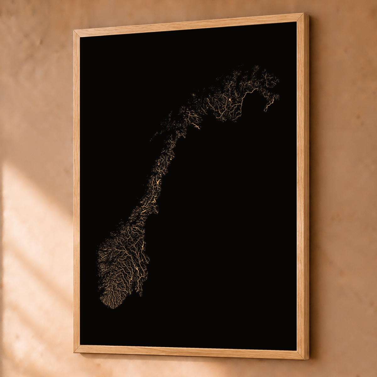 Beautiful Rivers — Noruega — Cobre, Fine art emoldurado · 60 × 80 cm, Natural · Sem margem