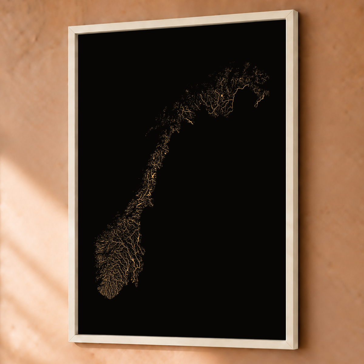 Beautiful Rivers — Noruega — Cobre, Fine art emoldurado · 60 × 80 cm, Branco · Sem margem