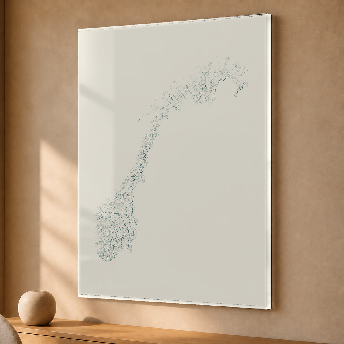 Beautiful Rivers — Noruega — Natural e luminosa, Acrílico · 30 × 40 cm, Sem margem