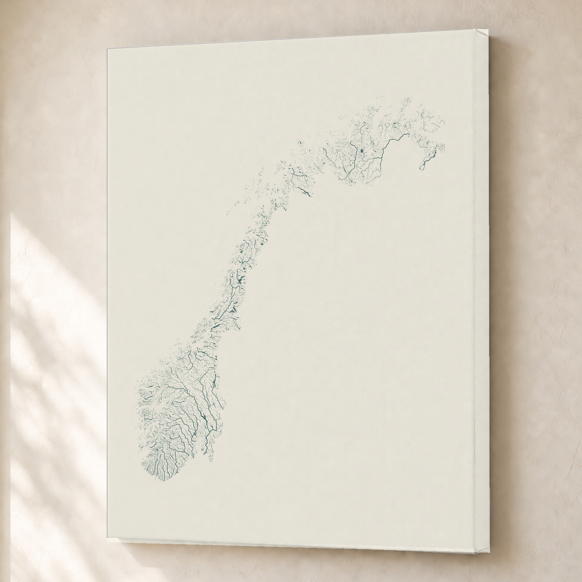 Beautiful Rivers — Noruega — Natural e luminosa, Canvas · 45 × 60 cm, Sem margem