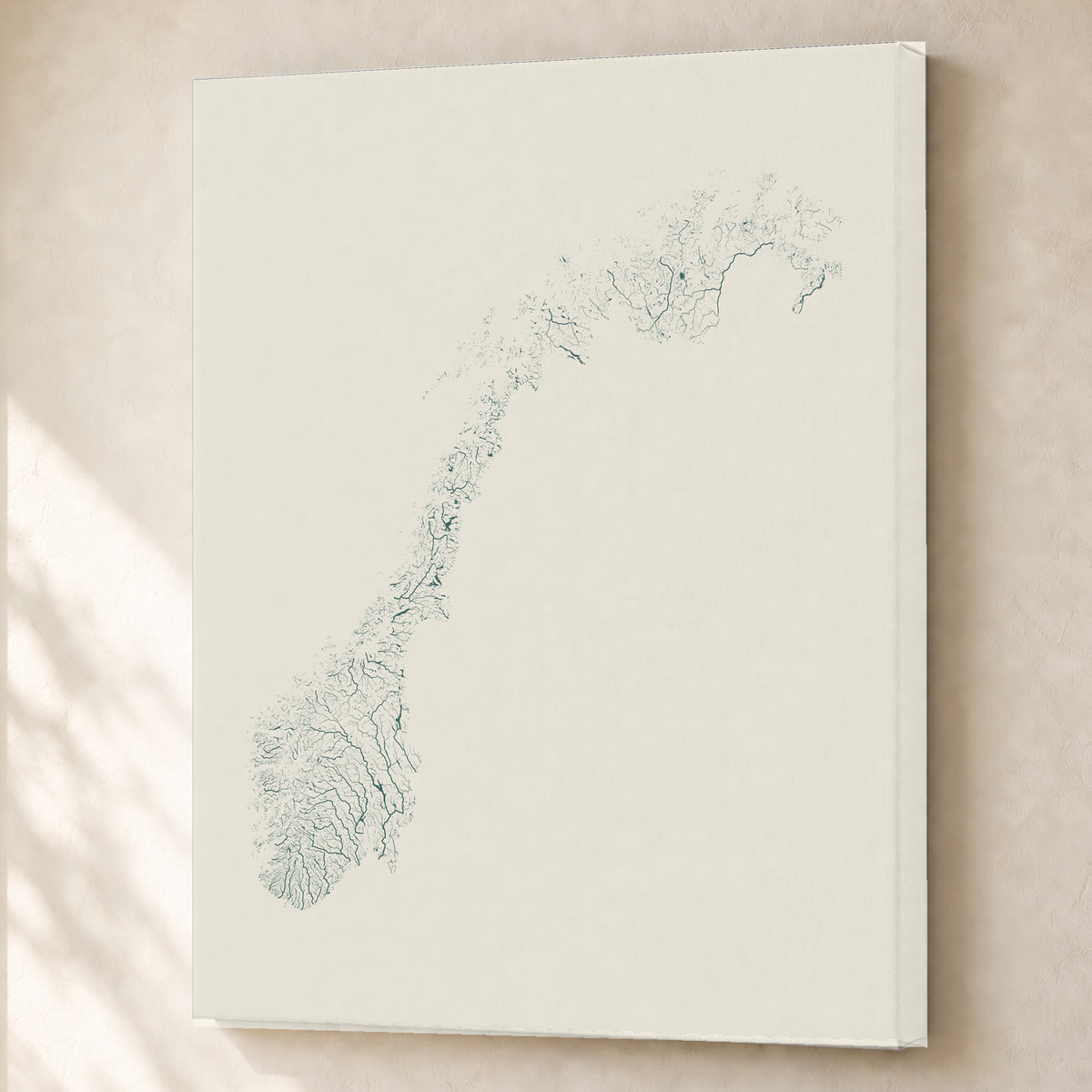 Beautiful Rivers — Noruega — Natural e luminosa, Canvas · 60 × 80 cm, Sem margem
