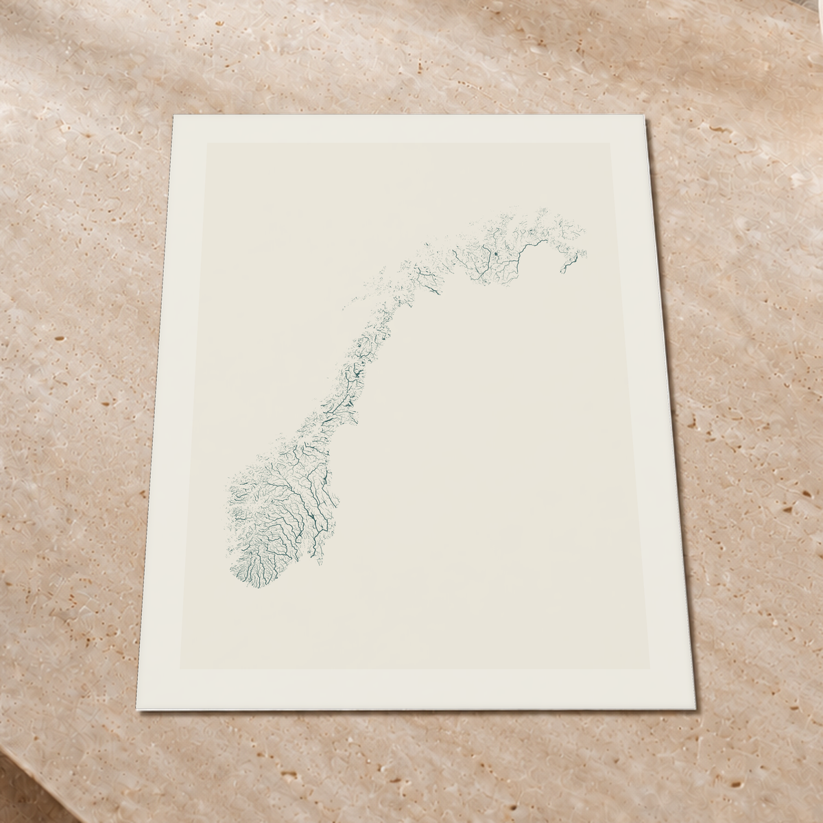 Beautiful Rivers — Noruega — Natural e luminosa, Impressão fine art · 60 × 80 cm, Margem branca