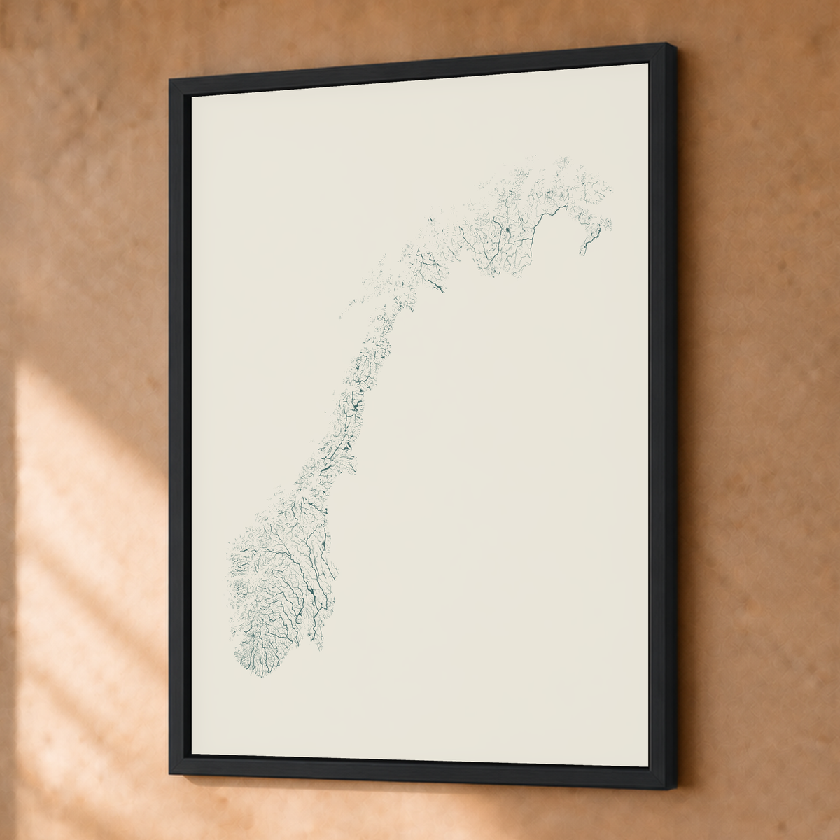 Beautiful Rivers — Noruega — Natural e luminosa, Fine art emoldurado · 30 × 40 cm, Preto · Sem margem