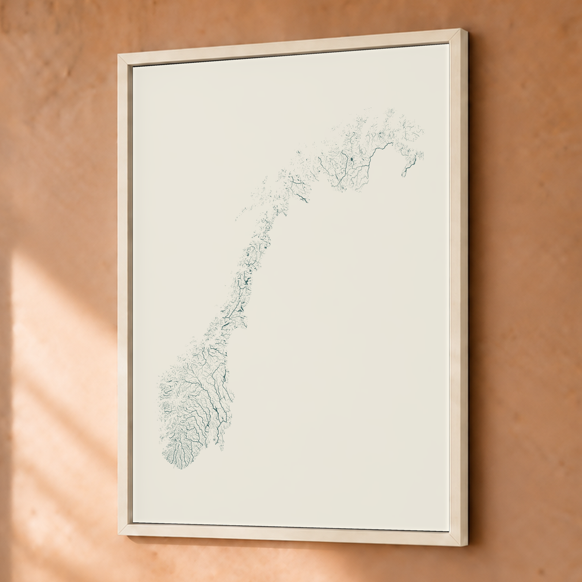 Beautiful Rivers — Noruega — Natural e luminosa, Fine art emoldurado · 30 × 40 cm, Branco · Sem margem