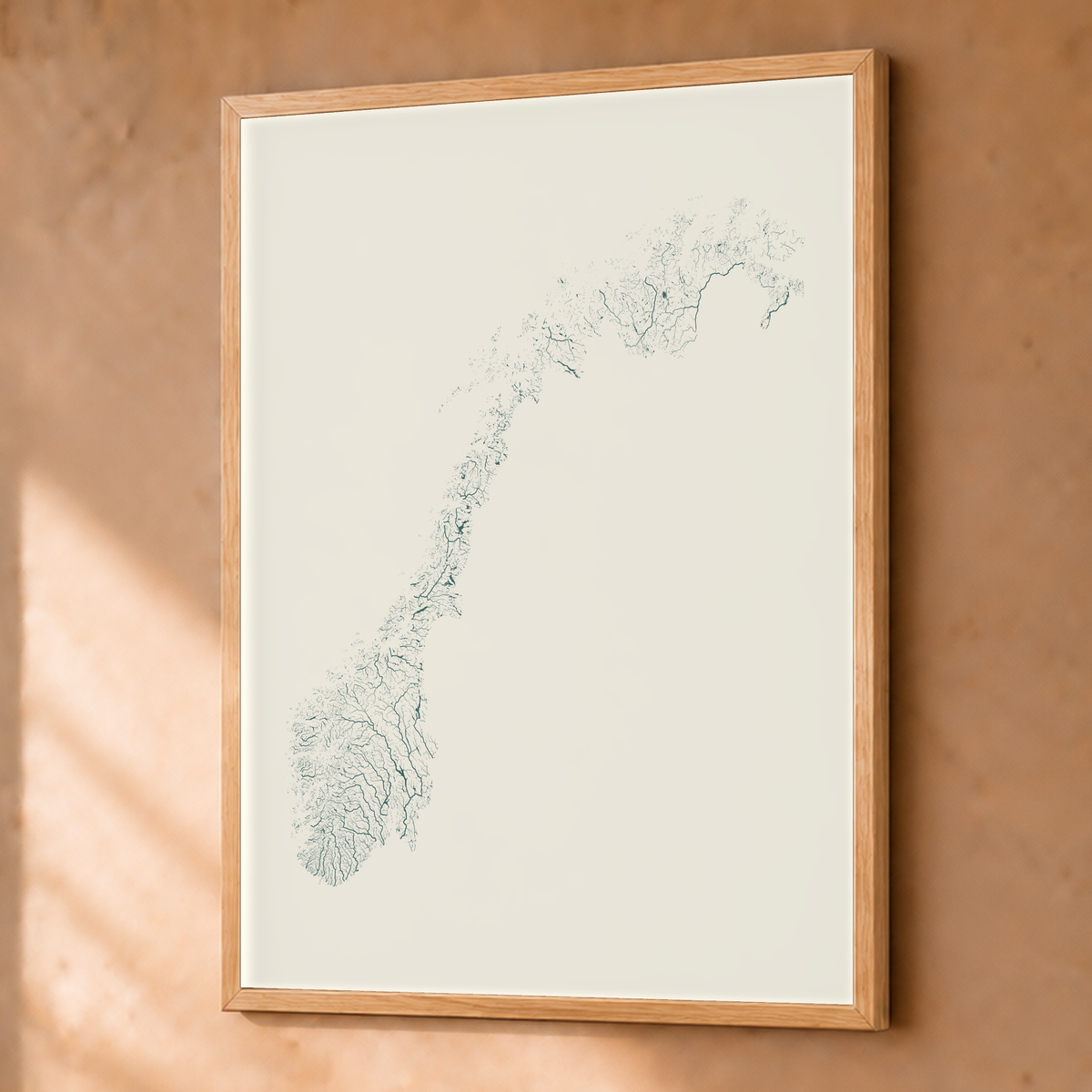 Beautiful Rivers — Noruega — Natural e luminosa, Fine art emoldurado · 45 × 60 cm, Natural · Sem margem