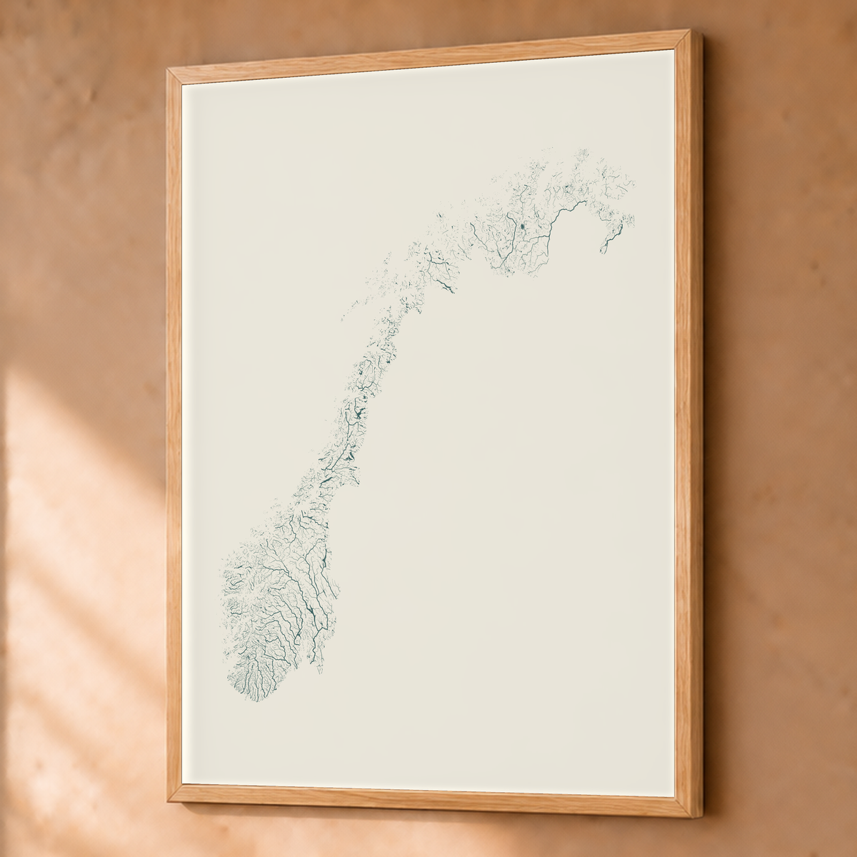 Beautiful Rivers — Noruega — Natural e luminosa, Fine art emoldurado · 60 × 80 cm, Natural · Sem margem