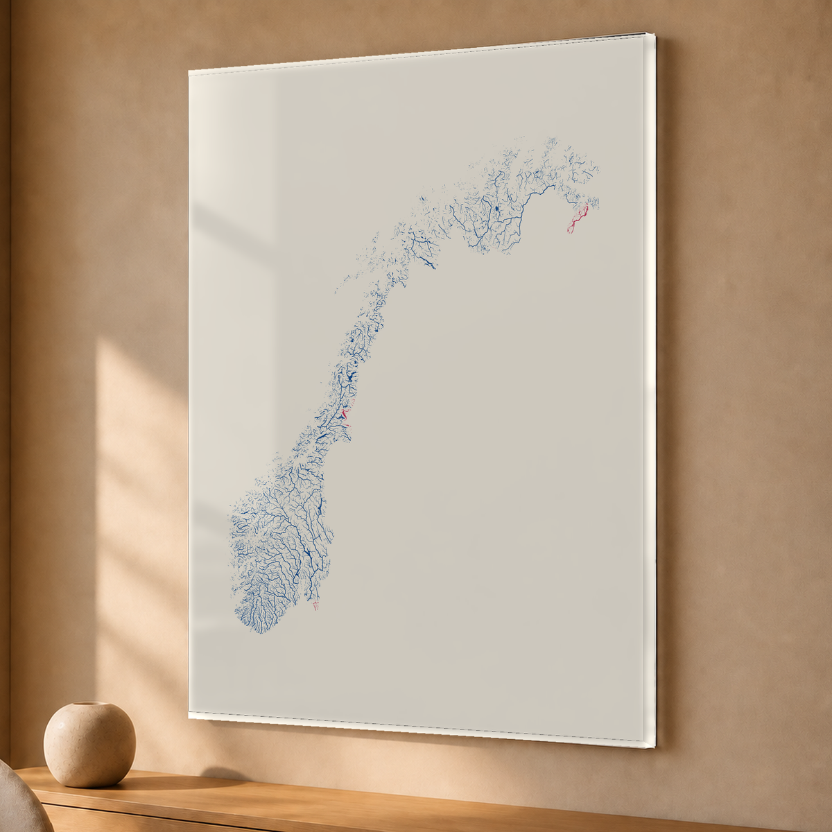 Beautiful Rivers — Noruega — Risografia, Acrílico · 30 × 40 cm, Sem margem