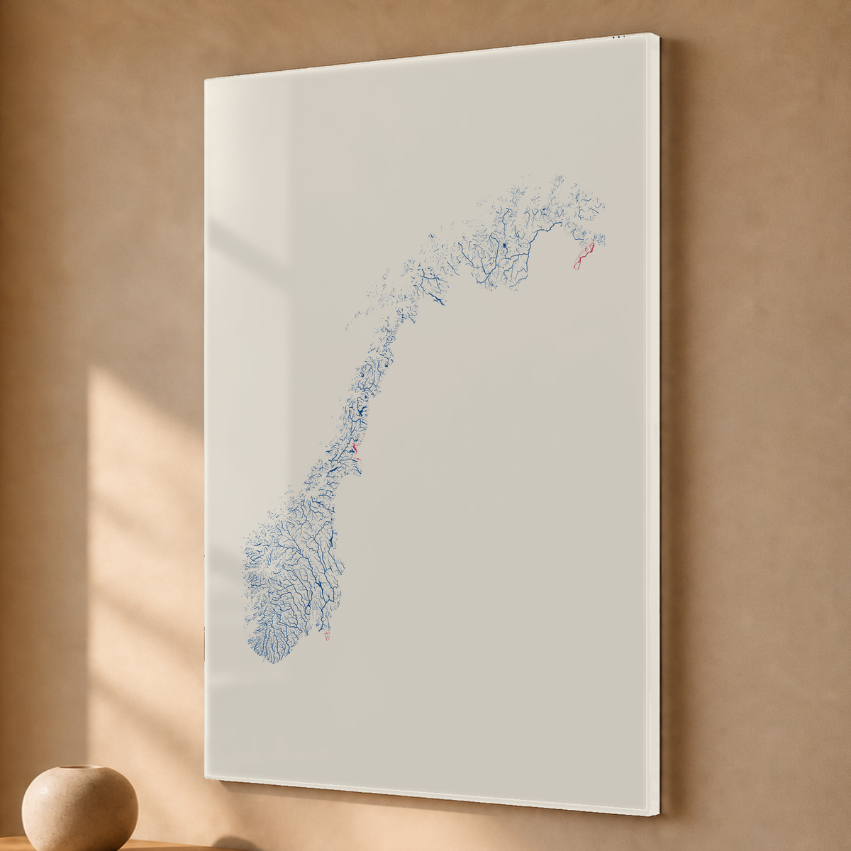 Beautiful Rivers — Noruega — Risografia, Acrílico · 40 × 60 cm, Sem margem