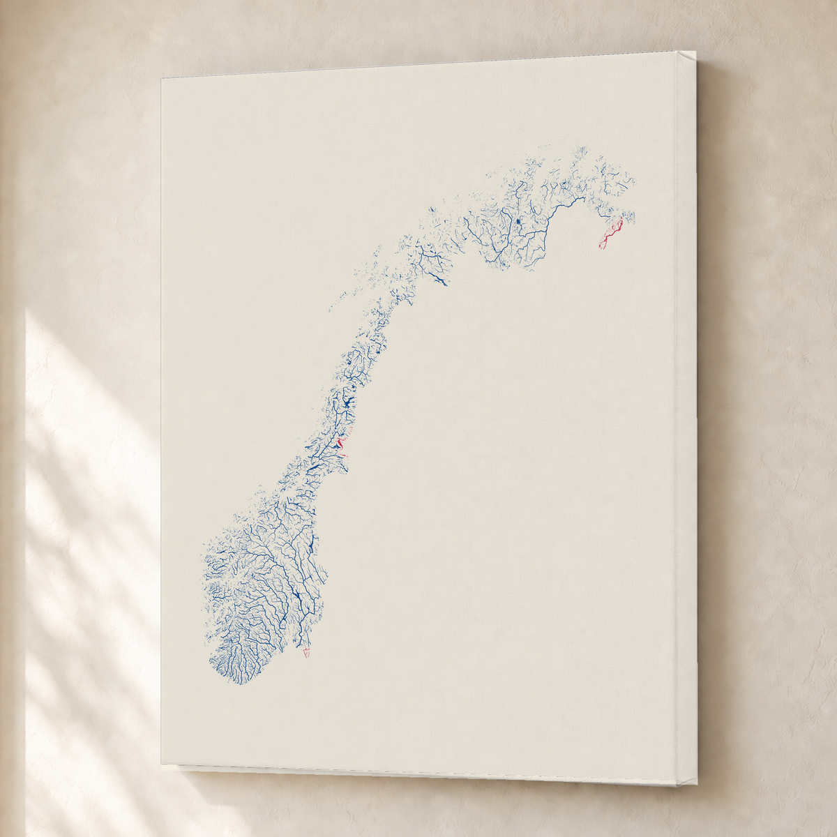 Beautiful Rivers — Noruega — Risografia, Canvas · 30 × 40 cm, Sem margem