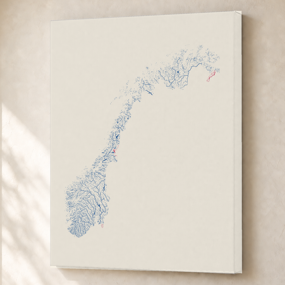 Beautiful Rivers — Noruega — Risografia, Canvas · 60 × 80 cm, Sem margem