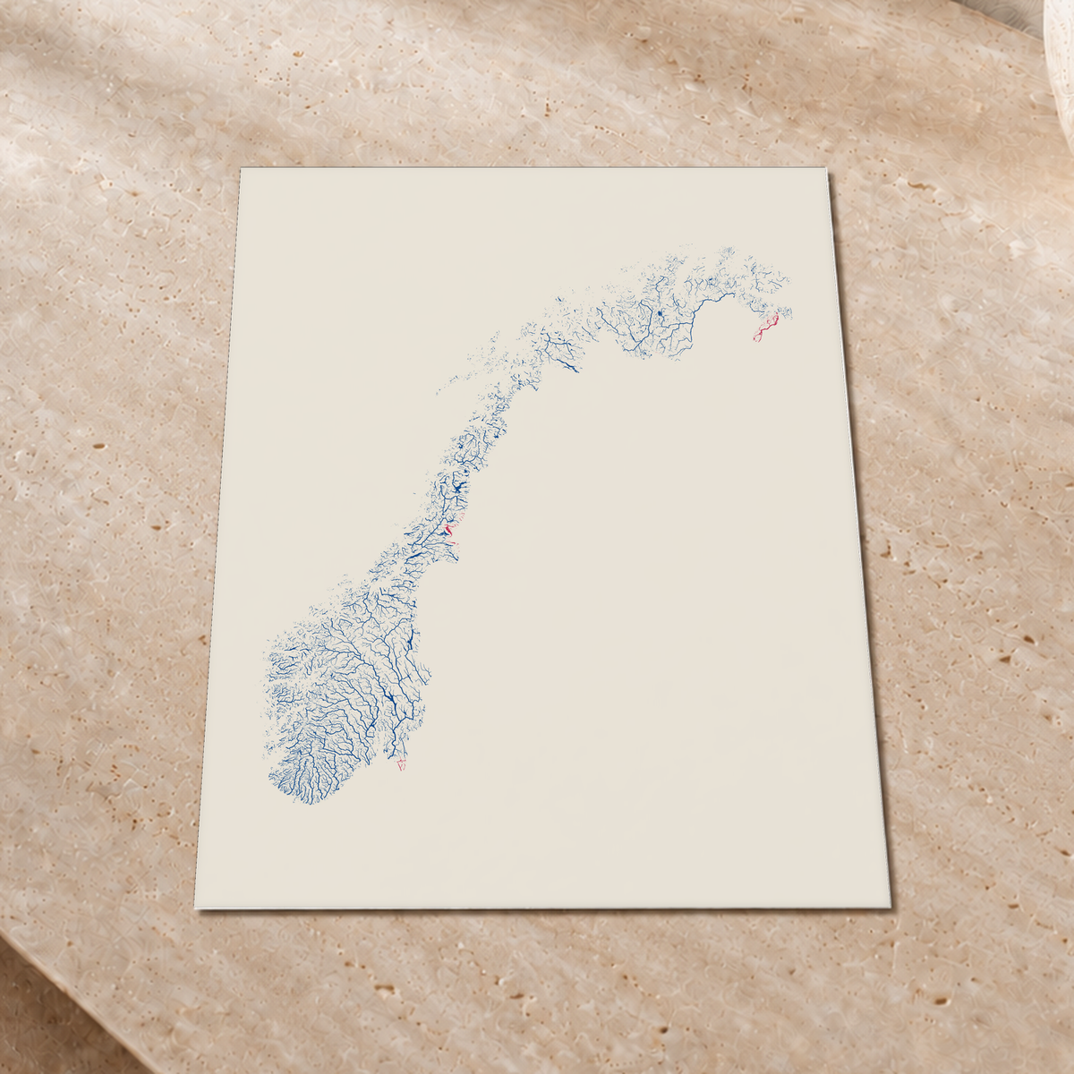 Beautiful Rivers — Noruega — Risografia, Impressão fine art · 30 × 40 cm, Sem margem