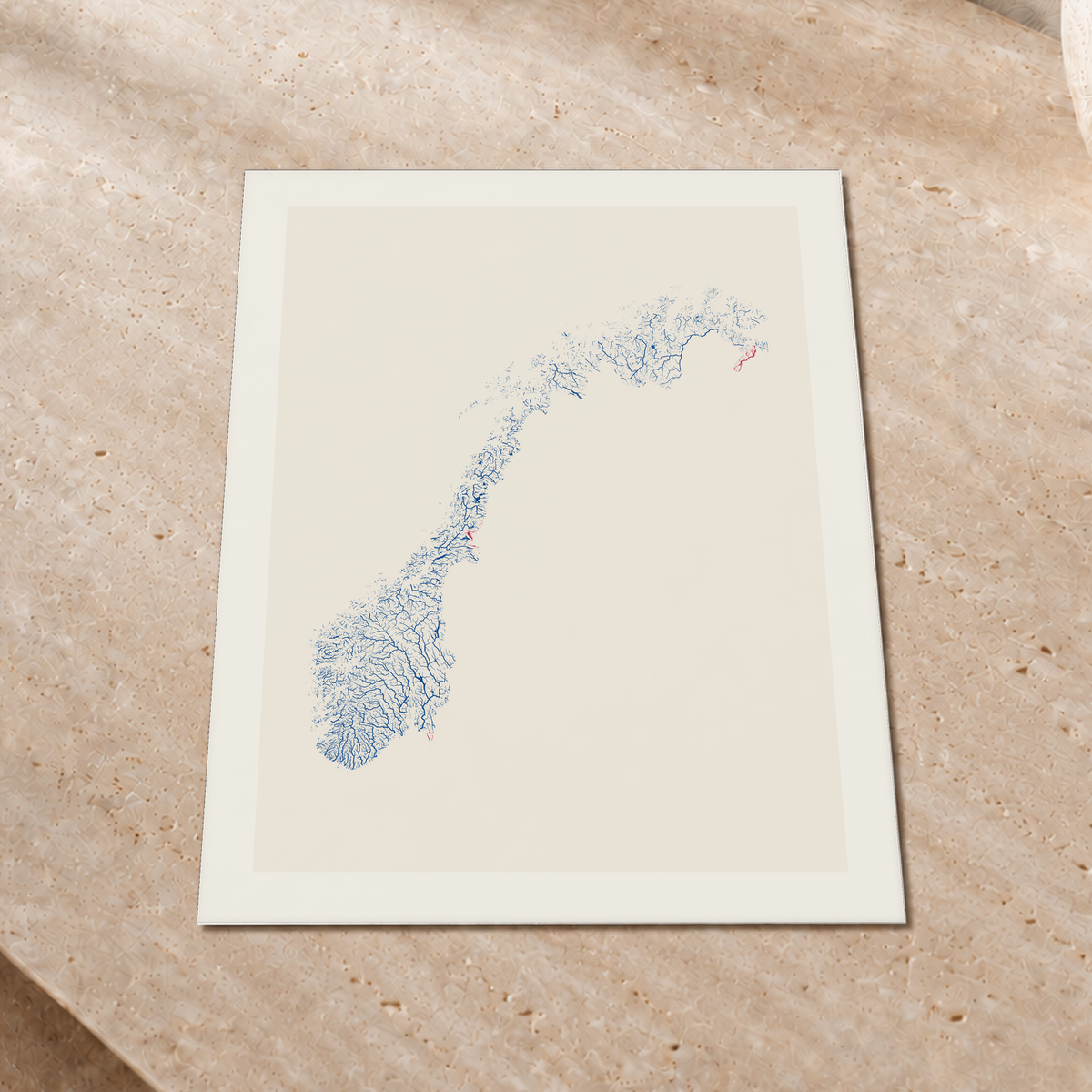 Beautiful Rivers — Noruega — Risografia, Impressão fine art · 30 × 40 cm, Margem branca