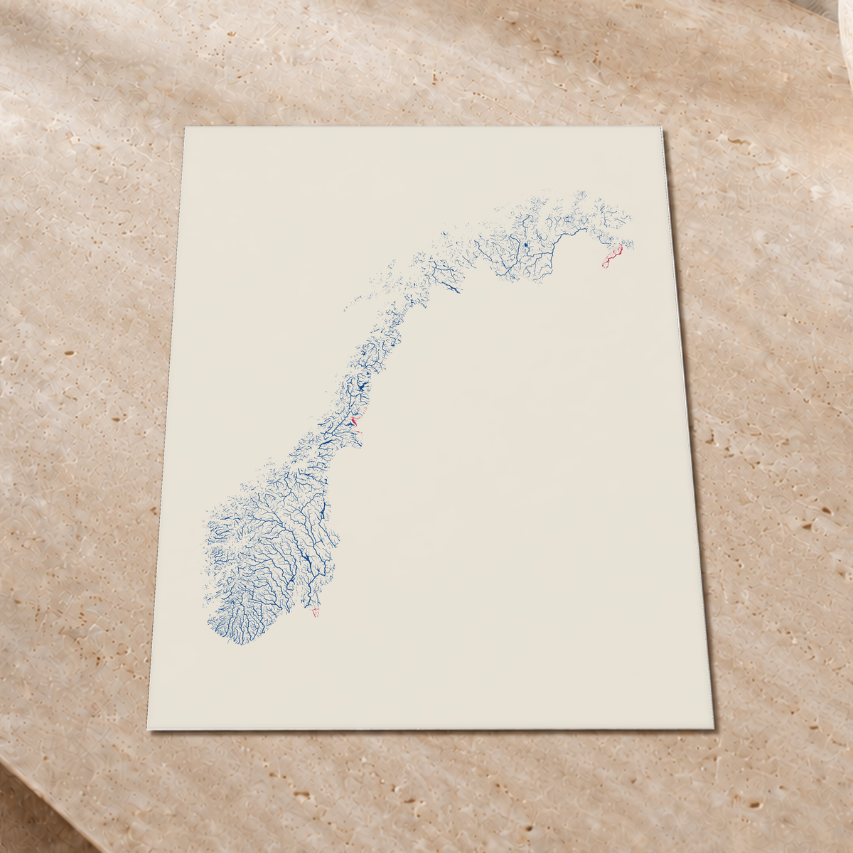 Beautiful Rivers — Noruega — Risografia, Impressão fine art · 45 × 60 cm, Sem margem