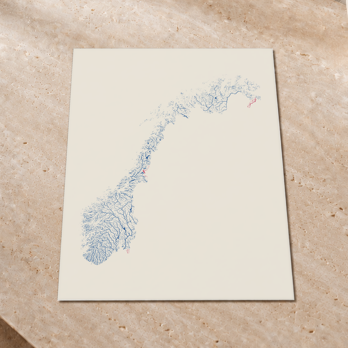 Beautiful Rivers — Noruega — Risografia, Impressão fine art · 60 × 80 cm, Sem margem