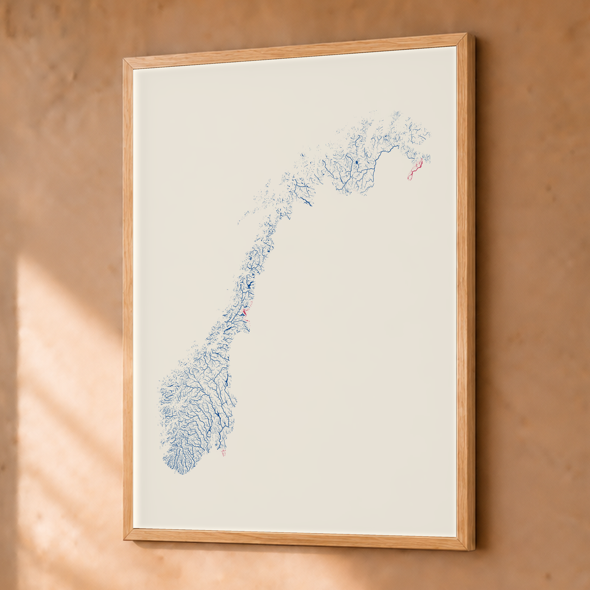 Beautiful Rivers — Noruega — Risografia, Fine art emoldurado · 30 × 40 cm, Natural · Sem margem