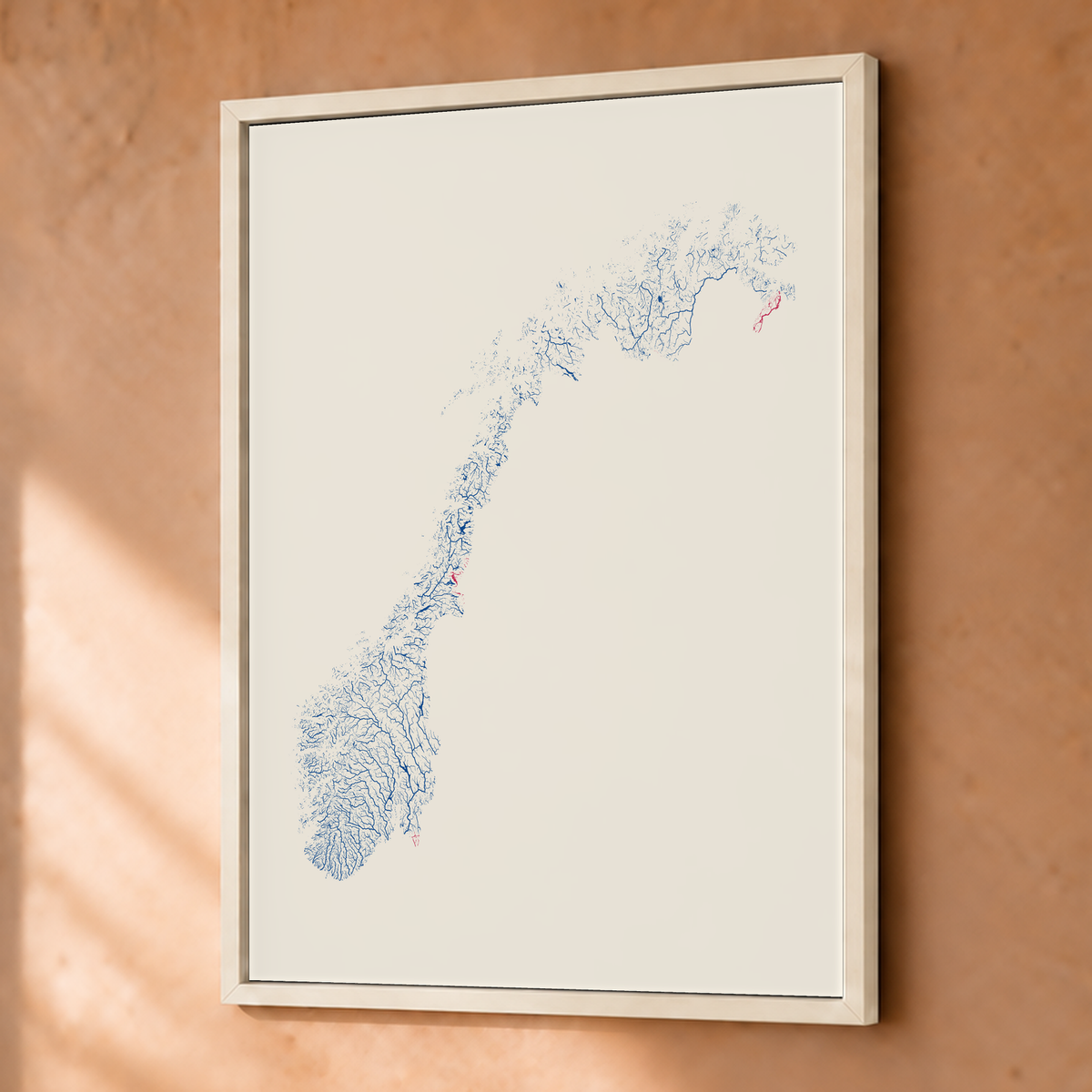 Beautiful Rivers — Noruega — Risografia, Fine art emoldurado · 30 × 40 cm, Branco · Sem margem