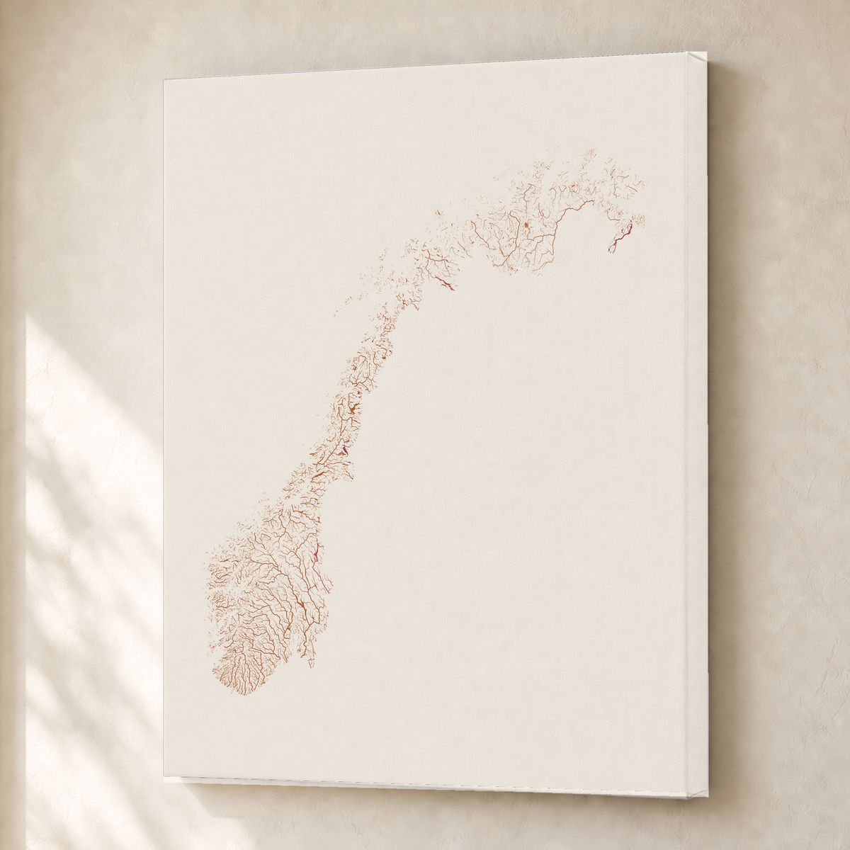 Beautiful Rivers — Noruega — Terracota e areia, Canvas · 30 × 40 cm, Sem margem