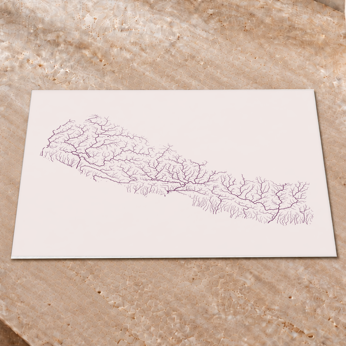 Beautiful Rivers — Nepal — Ameixa e rosé, Impressão fine art · 45 × 60 cm, Sem margem