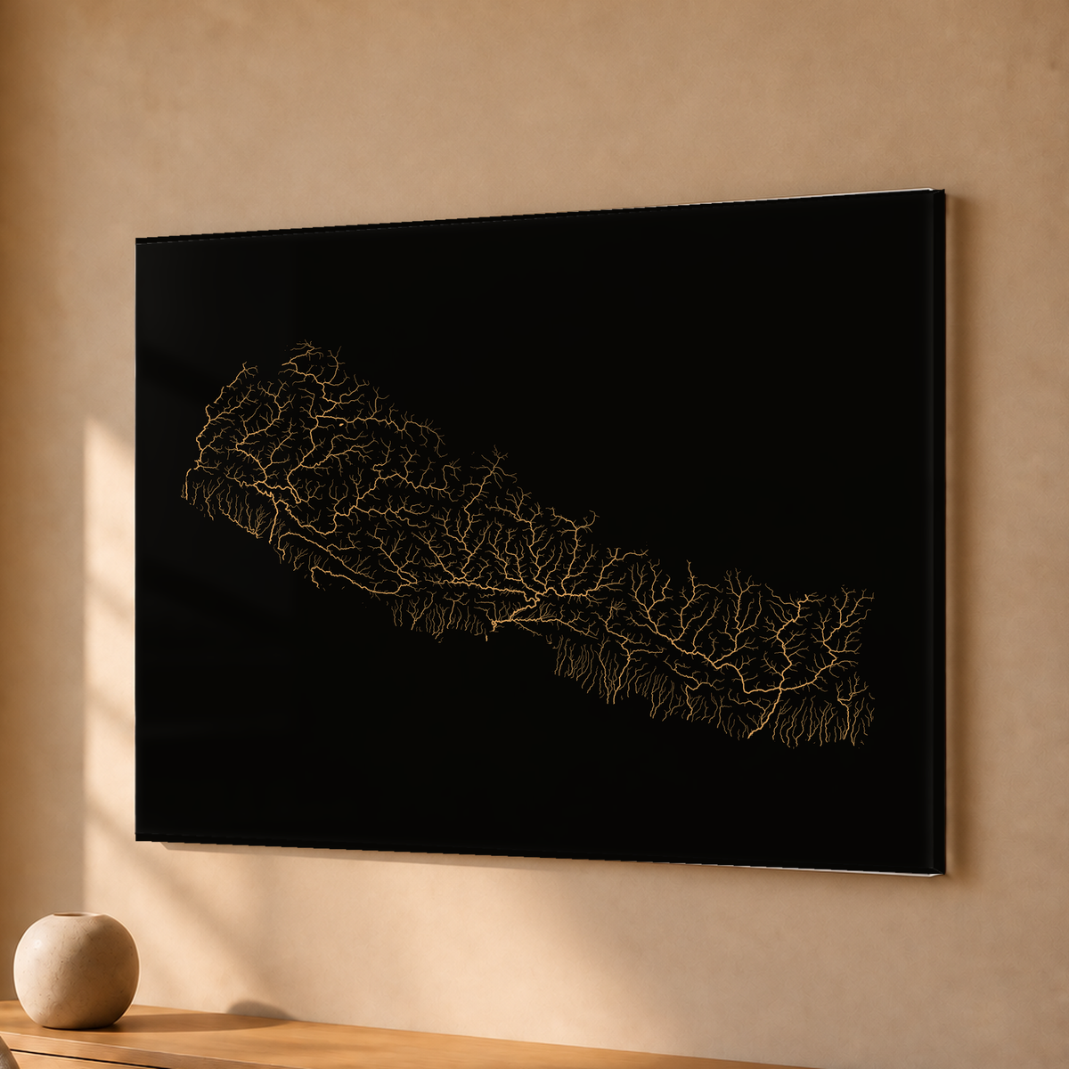 Beautiful Rivers — Nepal — Cobre, Acrílico · 30 × 40 cm, Sem margem
