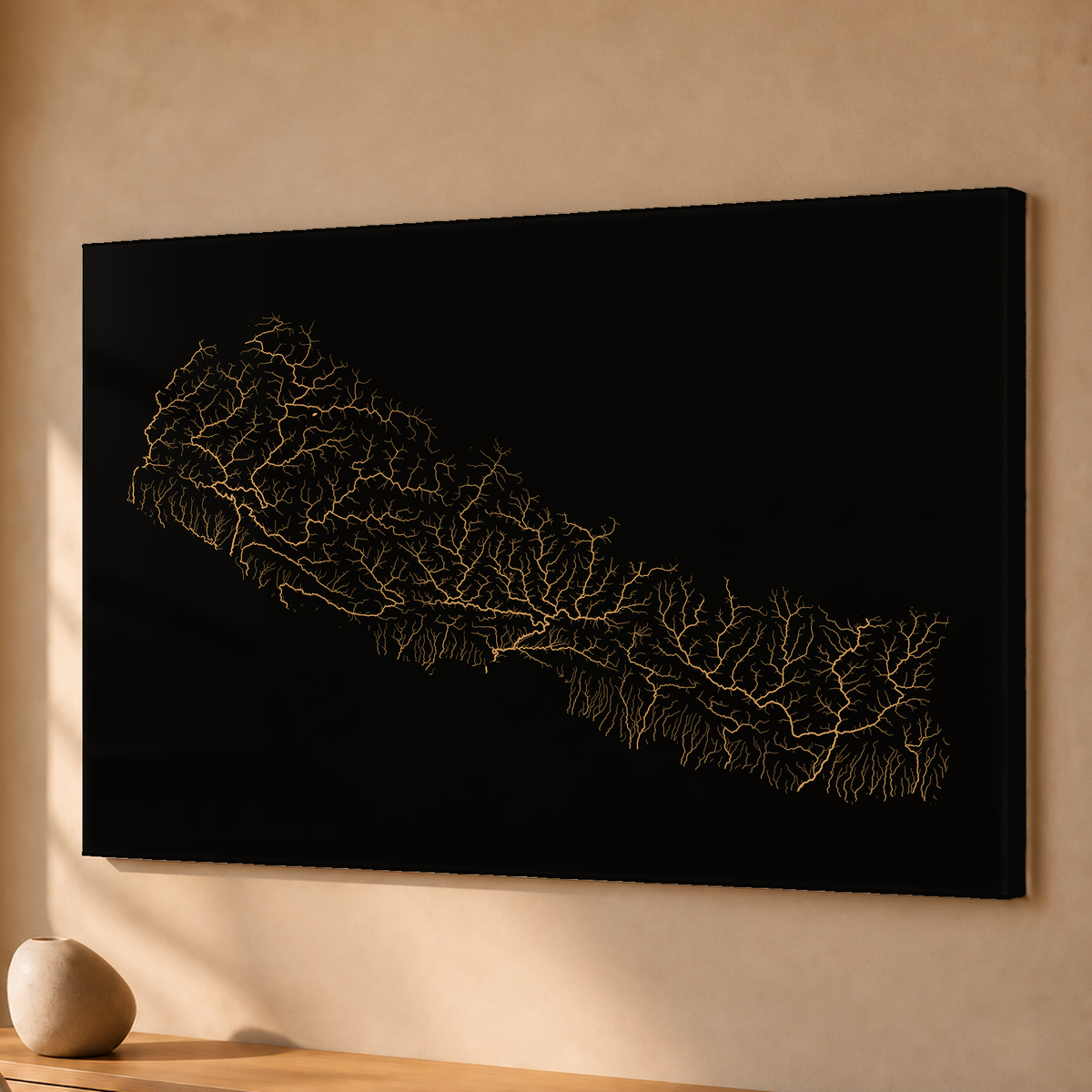 Beautiful Rivers — Nepal — Cobre, Acrílico · 40 × 60 cm, Sem margem