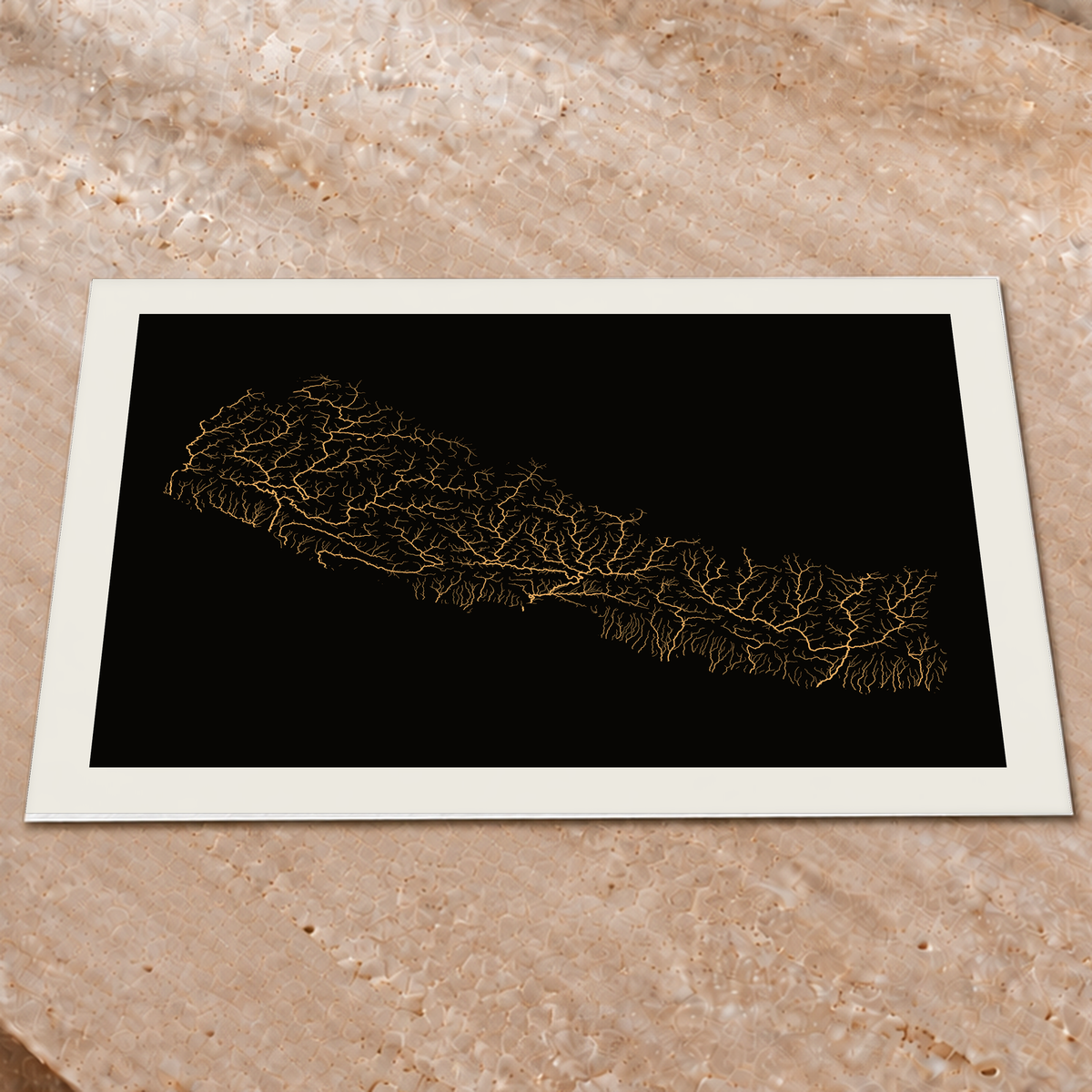 Beautiful Rivers — Nepal — Cobre, Impressão fine art · 60 × 80 cm, Margem branca