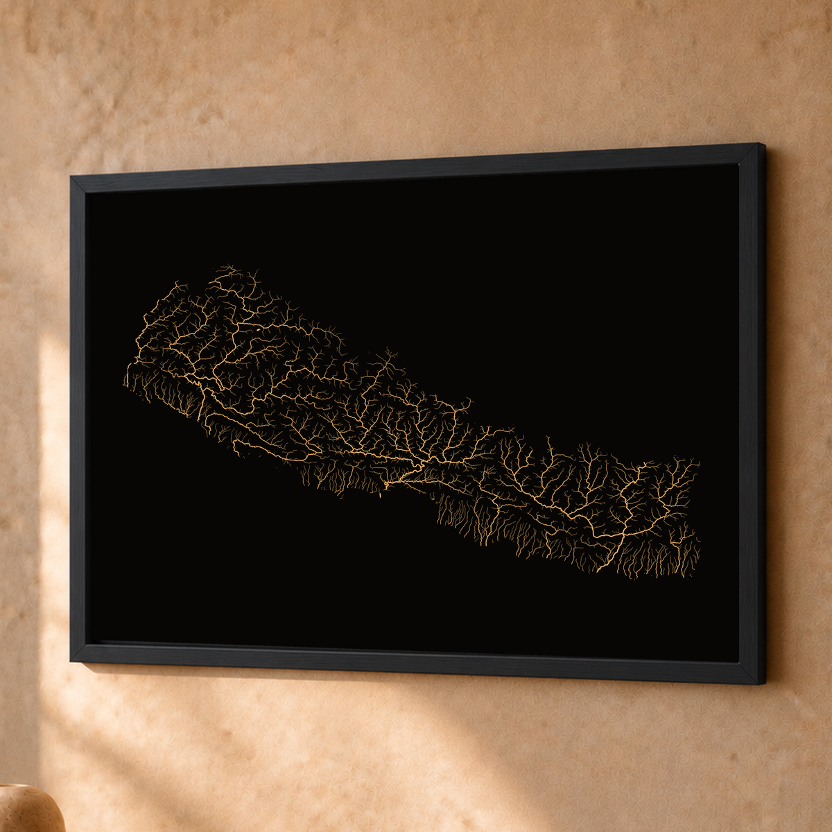 Beautiful Rivers — Nepal — Cobre, Fine art emoldurado · 30 × 40 cm, Preto · Sem margem