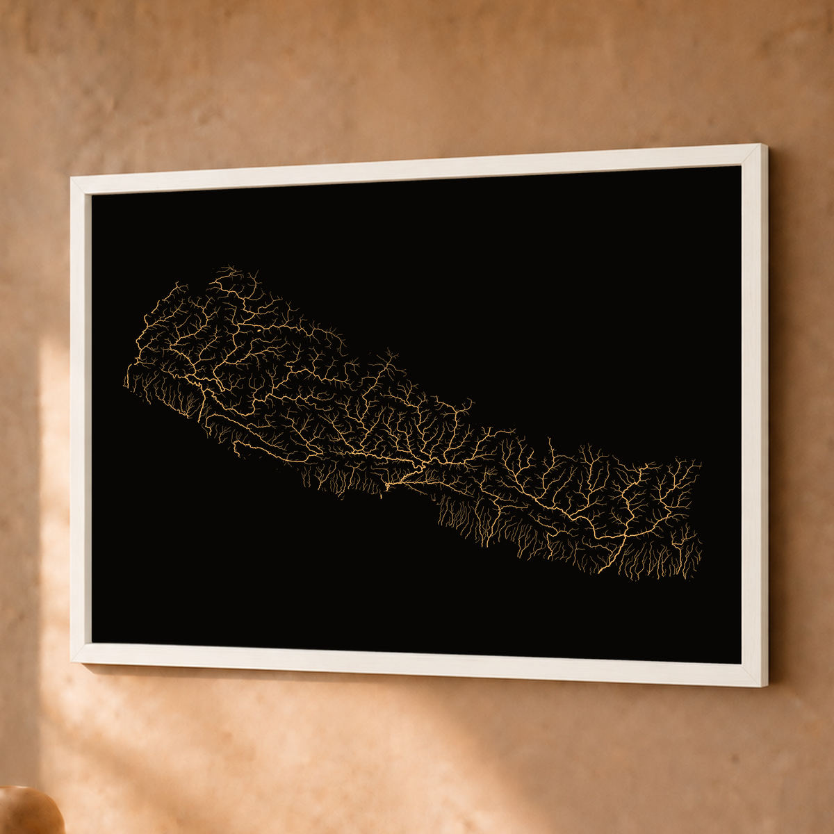 Beautiful Rivers — Nepal — Cobre, Fine art emoldurado · 30 × 40 cm, Branco · Sem margem