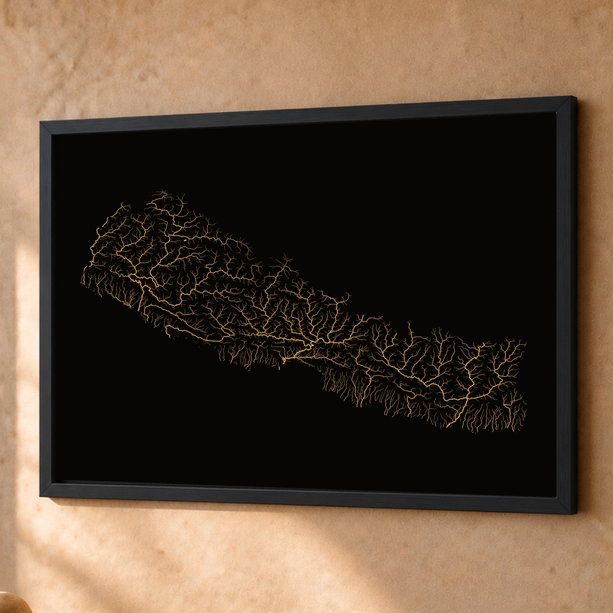 Beautiful Rivers — Nepal — Cobre, Fine art emoldurado · 60 × 80 cm, Preto · Sem margem