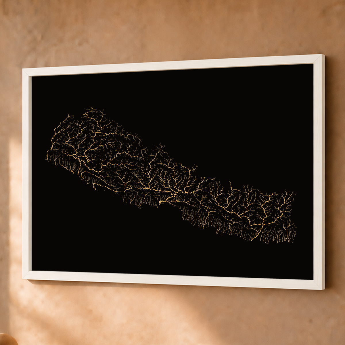 Beautiful Rivers — Nepal — Cobre, Fine art emoldurado · 60 × 80 cm, Branco · Sem margem