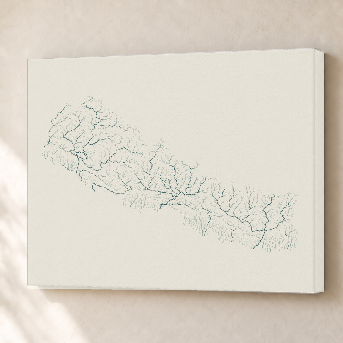 Beautiful Rivers — Nepal — Natural e luminosa, Canvas · 60 × 80 cm, Sem margem