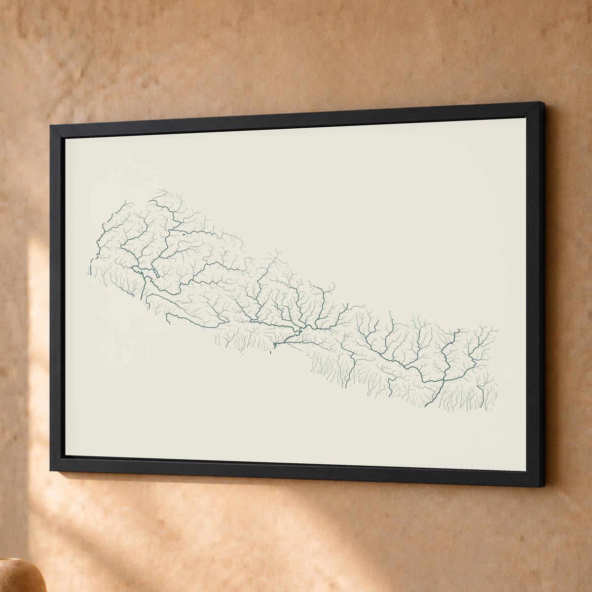 Beautiful Rivers — Nepal — Natural e luminosa, Fine art emoldurado · 30 × 40 cm, Preto · Sem margem
