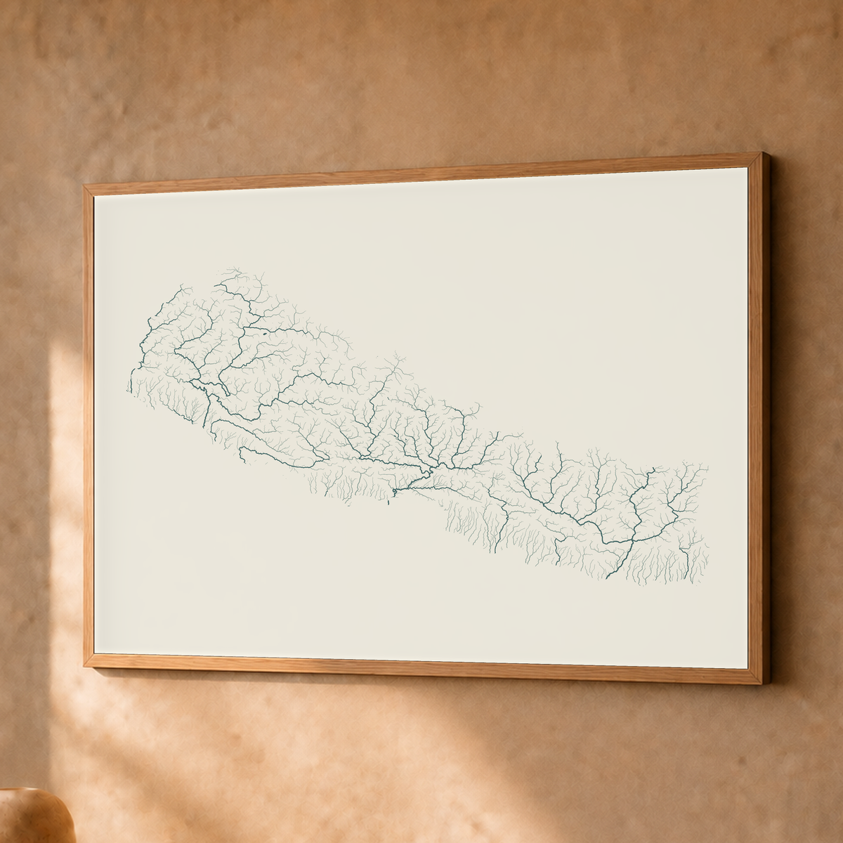 Beautiful Rivers — Nepal — Natural e luminosa, Fine art emoldurado · 30 × 40 cm, Natural · Sem margem