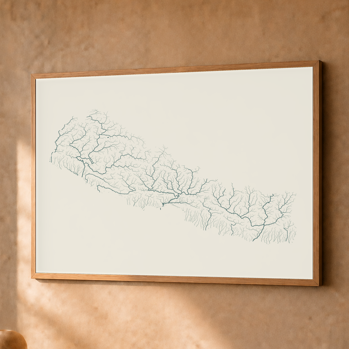 Beautiful Rivers — Nepal — Natural e luminosa, Fine art emoldurado · 45 × 60 cm, Natural · Sem margem
