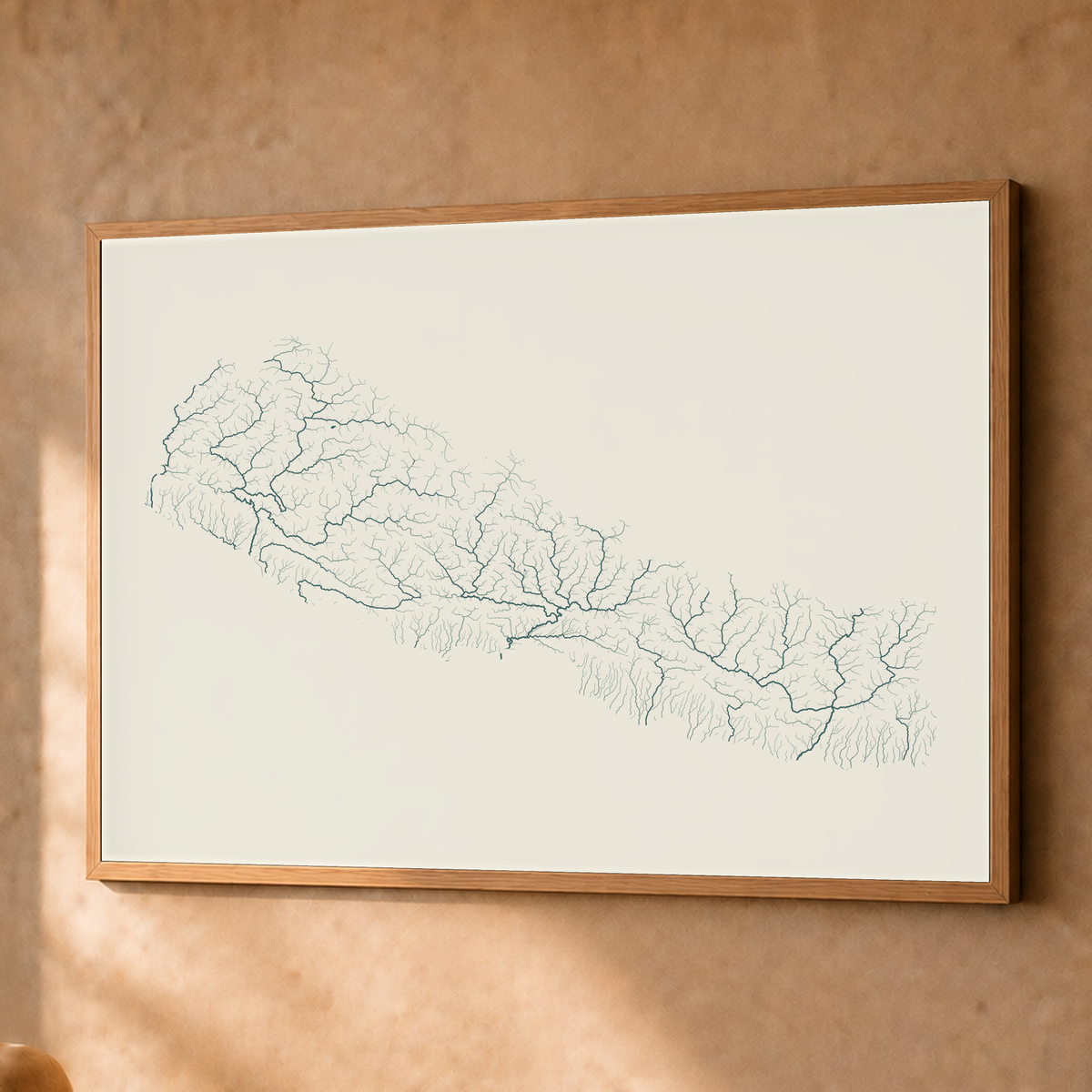 Beautiful Rivers — Nepal — Natural e luminosa, Fine art emoldurado · 60 × 80 cm, Natural · Sem margem