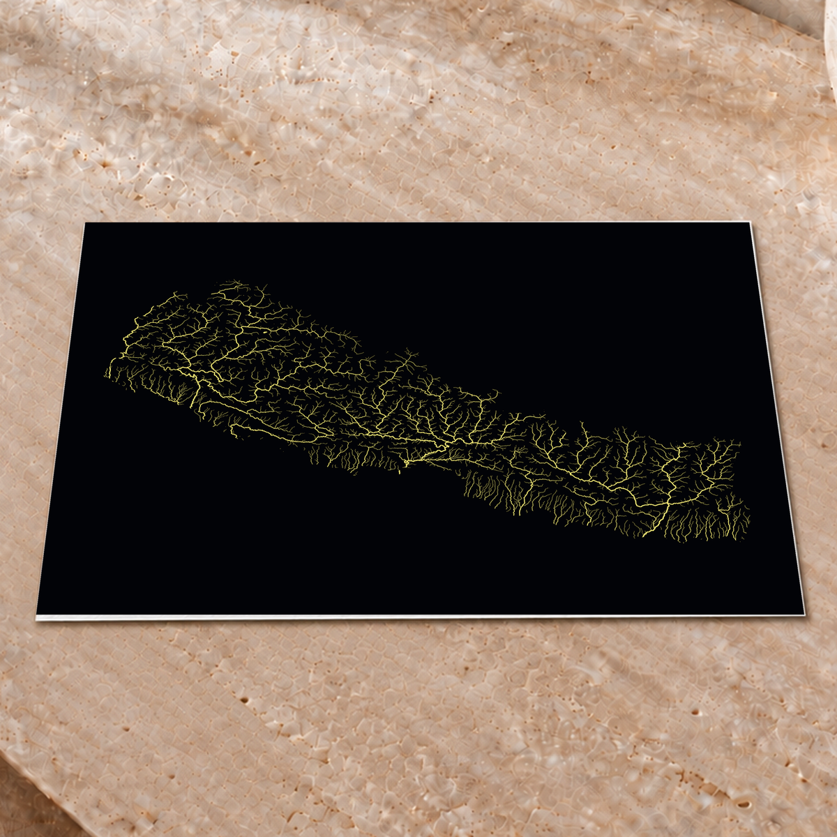 Beautiful Rivers — Nepal — Neon por território, Impressão fine art · 30 × 40 cm, Sem margem