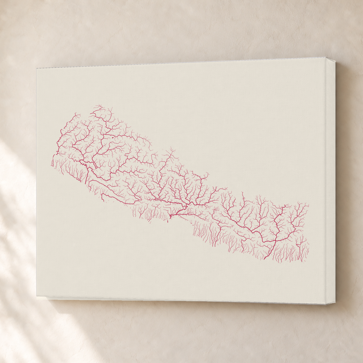 Beautiful Rivers — Nepal — Risografia, Canvas · 30 × 40 cm, Sem margem
