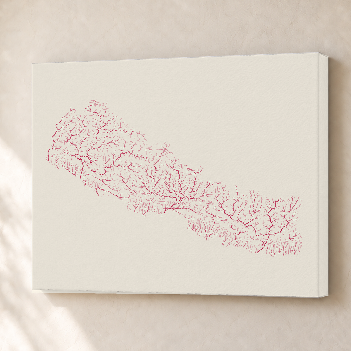 Beautiful Rivers — Nepal — Risografia, Canvas · 45 × 60 cm, Sem margem