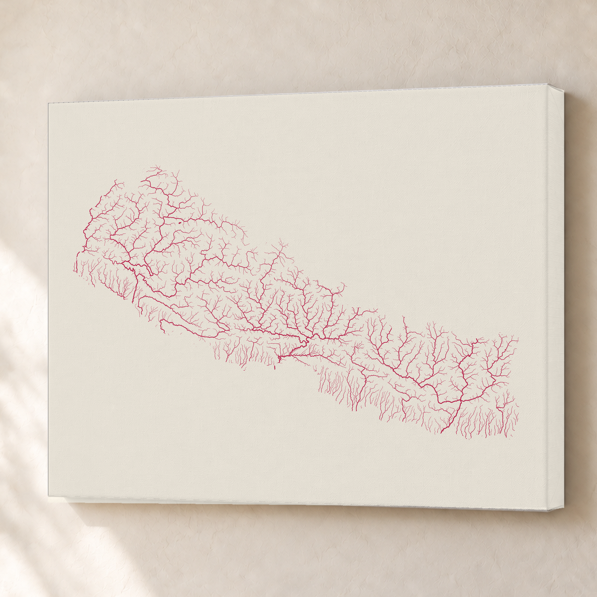 Beautiful Rivers — Nepal — Risografia, Canvas · 60 × 80 cm, Sem margem