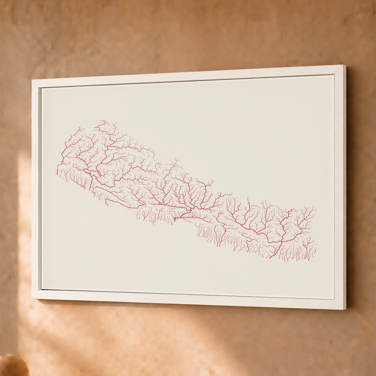 Beautiful Rivers — Nepal — Risografia, Fine art emoldurado · 30 × 40 cm, Branco · Sem margem