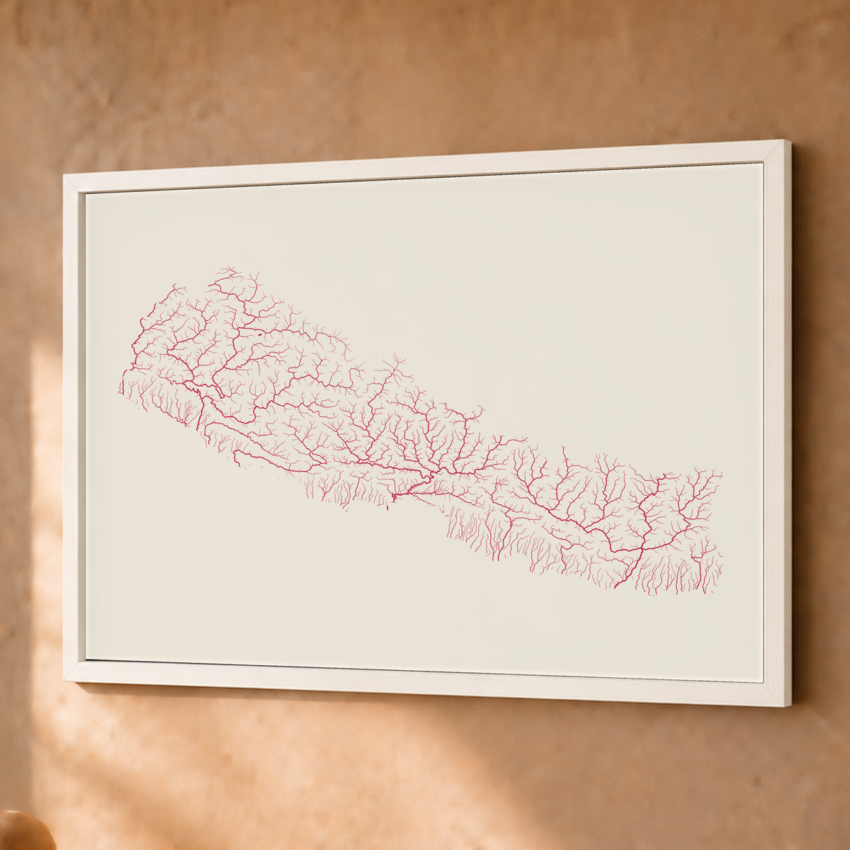 Beautiful Rivers — Nepal — Risografia, Fine art emoldurado · 45 × 60 cm, Branco · Sem margem