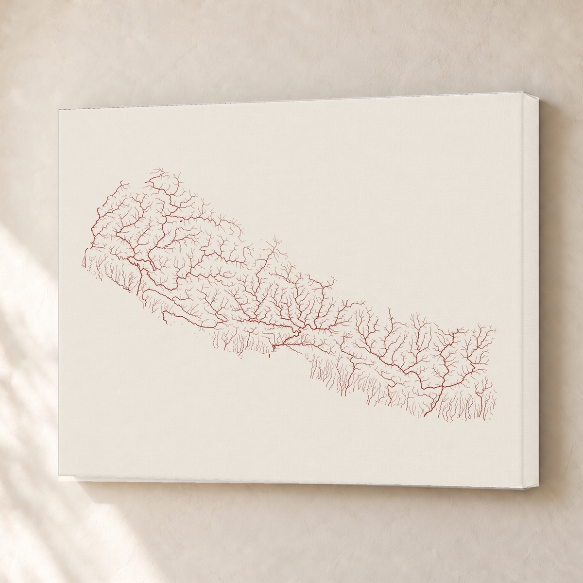 Beautiful Rivers — Nepal — Terracota e areia, Canvas · 30 × 40 cm, Sem margem