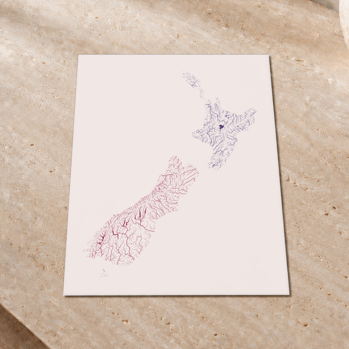 Beautiful Rivers — Nova Zelândia — Ameixa e rosé, Impressão fine art · 30 × 40 cm, Sem margem