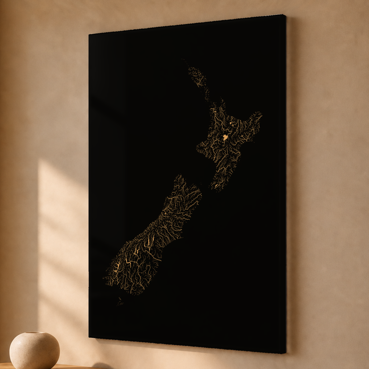 Beautiful Rivers — Nova Zelândia — Cobre, Acrílico · 40 × 60 cm, Sem margem