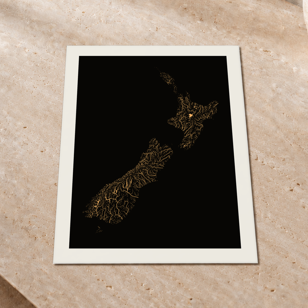 Beautiful Rivers — Nova Zelândia — Cobre, Impressão fine art · 45 × 60 cm, Margem branca