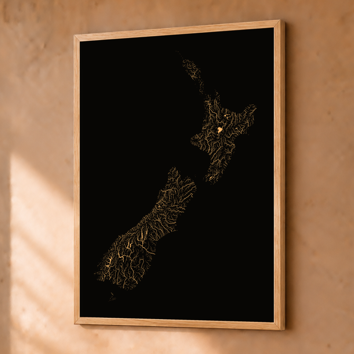 Beautiful Rivers — Nova Zelândia — Cobre, Fine art emoldurado · 30 × 40 cm, Natural · Sem margem